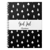 名前スカンジナビアのブラックパターン神ジュルクリスマス ノートブック (正面)