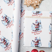 名前スキモダンサンタクロースファンキーおもしろいクリスマス ラッピングペーパー