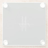 名前スクリプトのモノグラムのスタイル  ガラスコースター (裏面)