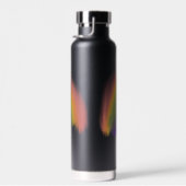 名前スクリプトカラフルレインボーパーソナライズされたブラック ウォーターボトル (右面)