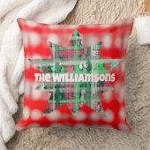名前スクリプト天星プレイド赤い緑の白 クッション (ブランケット)