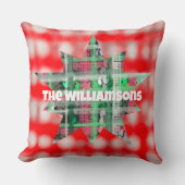 名前スクリプト天星プレイド赤い緑の白 クッション (正面)