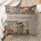 名前スクリプト素朴な農家ベージュ幾何学的秋 クッション (ブランケット)