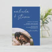 名前スクリプトarch blue 4 photo all in 1結婚's 招待状 (スタンド正面)