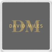 名前スタイリッシュとモノグラム | 金ゴールドとダークグレー シール (正面)