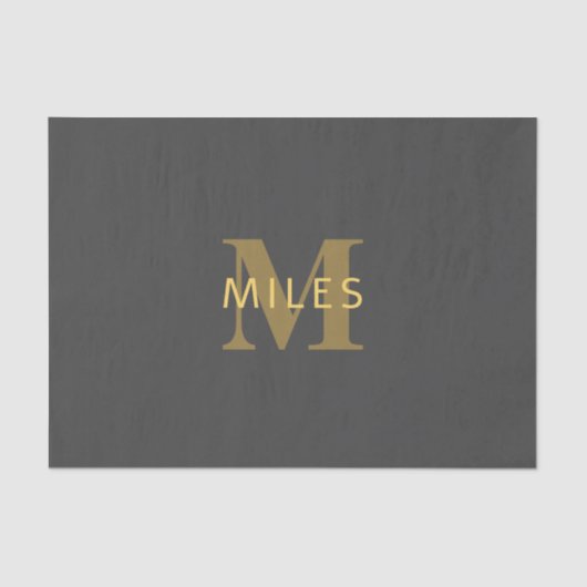 名前スタイリッシュとモノグラム | 金ゴールドとダークグレー 薄葉紙 (正面)