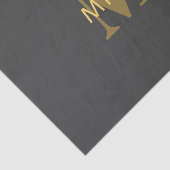 名前スタイリッシュとモノグラム | 金ゴールドとダークグレー 薄葉紙 (詳細)