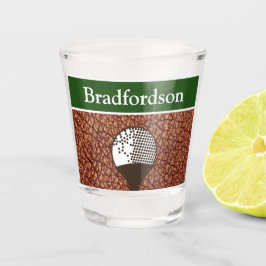 名前スタイリッシュゴルファー男らしブラウンフェイクレザー ショットグラス