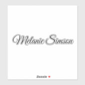 名前スタイリッシュスクリプト手書きノートPCに所属 シール (シート)