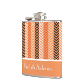 名前スタイリッシュモダン付きオレンストライプジの山形の山 フラスク (左)