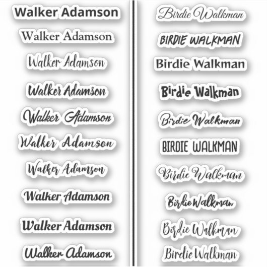 名前スタイリッシュ付け シール (正面)