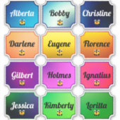 名前ステッカーかわいい顔で美しい色を設定 シール (正面)