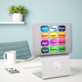 名前ステッカーかわいい顔で美しい色を設定 シール (デスク上のノートパソコン)