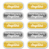 名前ステッカーセット金ゴールドとシルバー シール (正面)