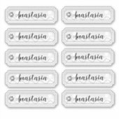 名前ステッカーセット銀色の花 シール (正面)