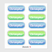名前ステッカーセット青と緑 シール (シート)
