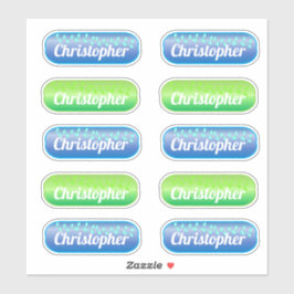 名前ステッカーセット青と緑 シール