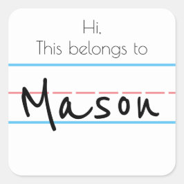 名前ステッカー スクエアシール