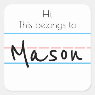 名前ステッカー スクエアシール