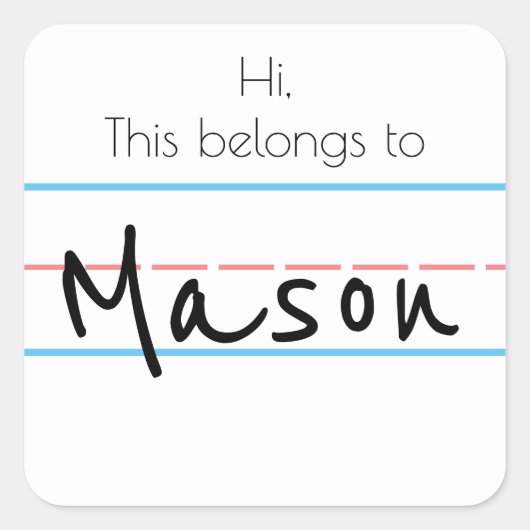 名前ステッカー スクエアシール (正面)