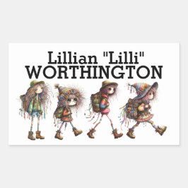 名前ステッカー 長方形シール