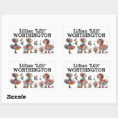 名前ステッカー 長方形シール (シート)