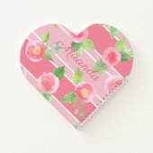 名前ストライプのをピンクにモダン絞る ノートブック (裏面)