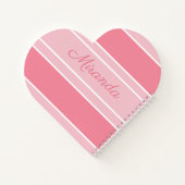 名前ストライプのをピンクモダンに ノートブック (裏面)