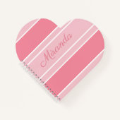 名前ストライプのをピンクモダンに ノートブック (正面)