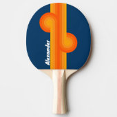 名前ストライプの付きヴィンテージループ 卓球ラケット (正面)