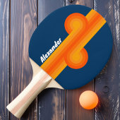 名前ストライプの付きヴィンテージループ 卓球ラケット