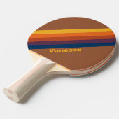 名前ストライプの付き焼き粘土 卓球ラケット (正面アングル)