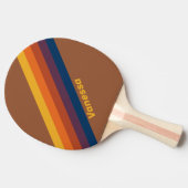 名前ストライプの付き焼き粘土 卓球ラケット (横)