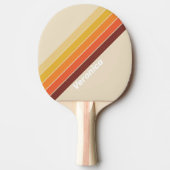 名前ストライプ付きレトロ 卓球ラケット (正面)