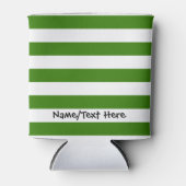 名前ストライプ付き調節可能な緑 缶クーラー (正面)
