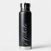 名前スパーソナライズされたクリプトエレガントタイポグラフィモダン ウォーターボトル (左面)