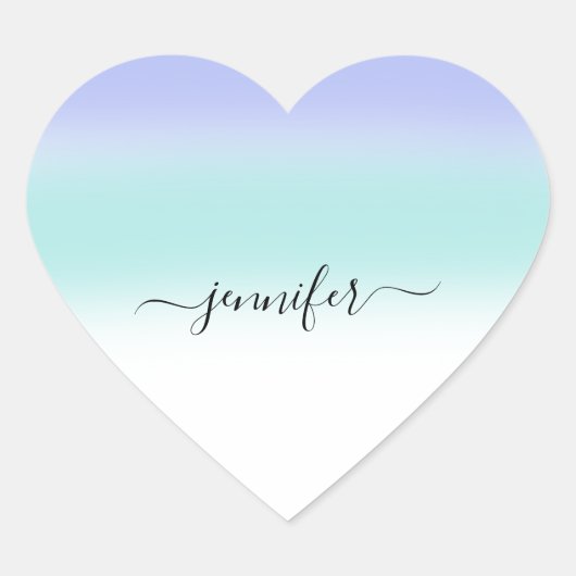 名前スモールビジネス感謝していダスティブルーパープルパステル ハートシール (正面)