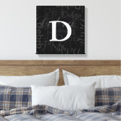 名前タイポグラフィモノグラム キャンバスプリント (インサイチュ (寝室))