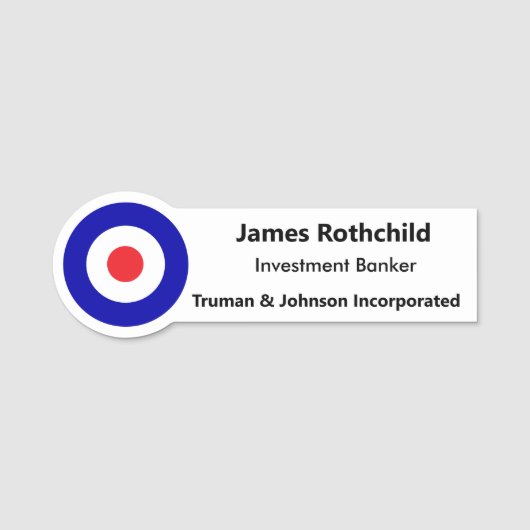 名前タグのパーソナライズYOURロゴを追加するマグネットを戻す 名札 (正面)