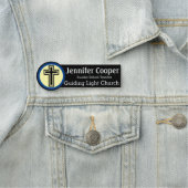 名前タグクロスロゴカスタム文字教会バッジ 名札 (インサイチュ)