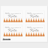 名前タグステッカーこんにちは私の名前はカスタマイズ-  長方形シール (シート)