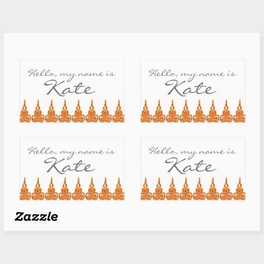 名前タグステッカーこんにちは私の名前はカスタマイズ-  長方形シール (シート)