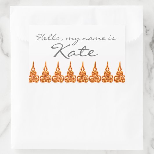 名前タグステッカーこんにちは私の名前はカスタマイズ- 長方形シール (バッグ)