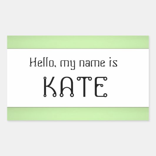 名前タグステッカーこんにちは私の名前 長方形シール (正面)