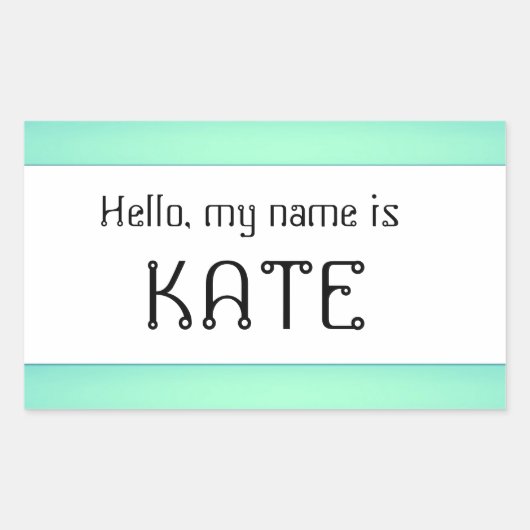 名前タグステッカーこんにちは私の名前 長方形シール (正面)
