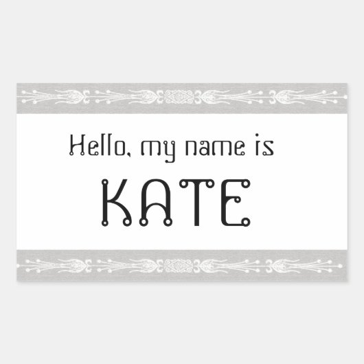 名前タグステッカーこんにちは私の名前 長方形シール (正面)