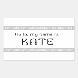 名前タグステッカーこんにちは私の名前 長方形シール