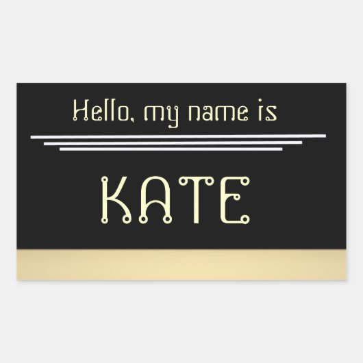 名前タグステッカーこんにちは私の名前 長方形シール (正面)
