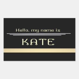 名前タグステッカーこんにちは私の名前 長方形シール