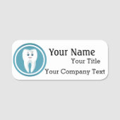 名前タグハッピー歯医者の歯のロゴカスタムバッジ 名札 (正面)